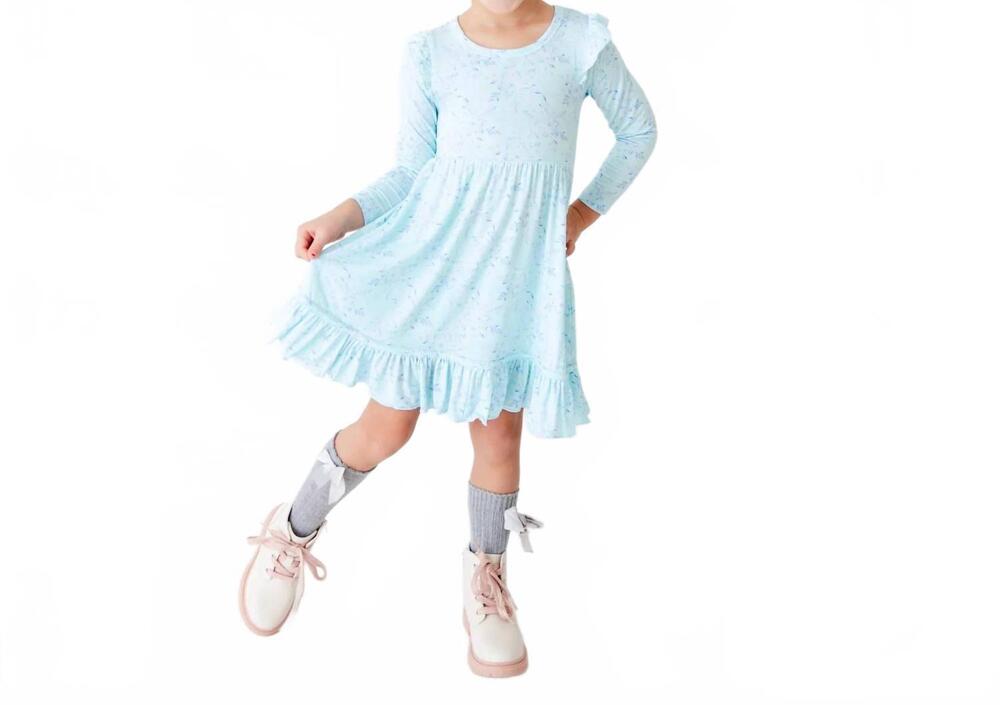 NEW DREAMIERE say it ain’t snow ruffle pocket twirler & shorts set in sky blue